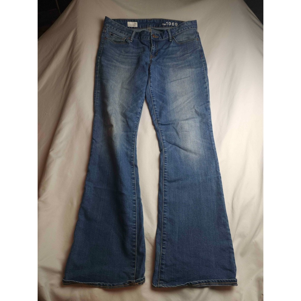 Gap 1969 Perfect Bootcut Jeans Womens 30R Blue Denim Light Wash Mid Rise Casual